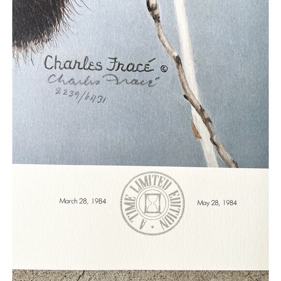 1984 Charles Fracé “Bandit, Raccoon” Large Signed Lithograph Print 30”X22” w/COA - Picture 9 of 14